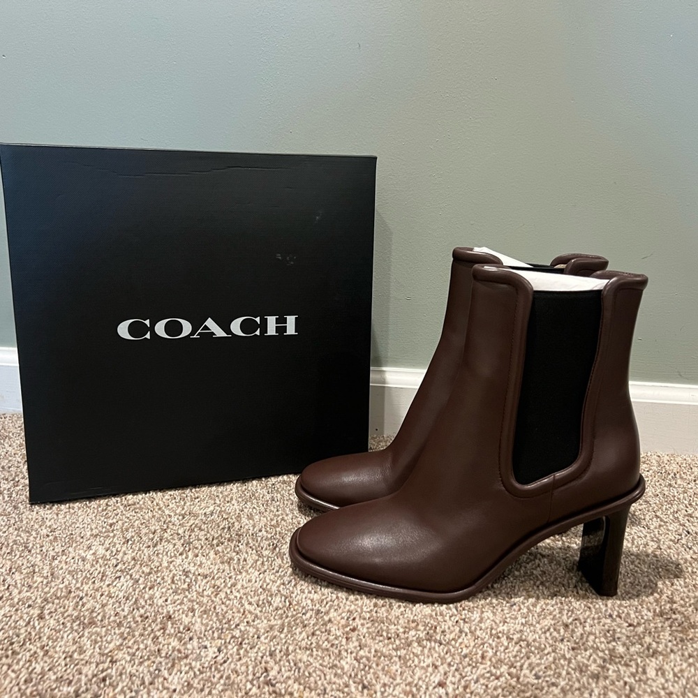 Coach Brown Geneva Heeled Boots